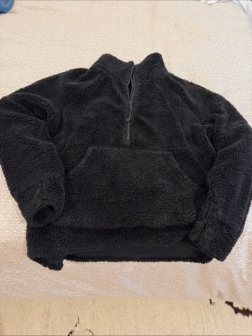 Lululemon Woman’s Black Sherpa Half-Zip Pullover Sweater